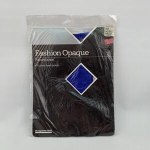 Vintage Montgomery Ward Petite Royal Blue Fashion Opaque Pantyhose
